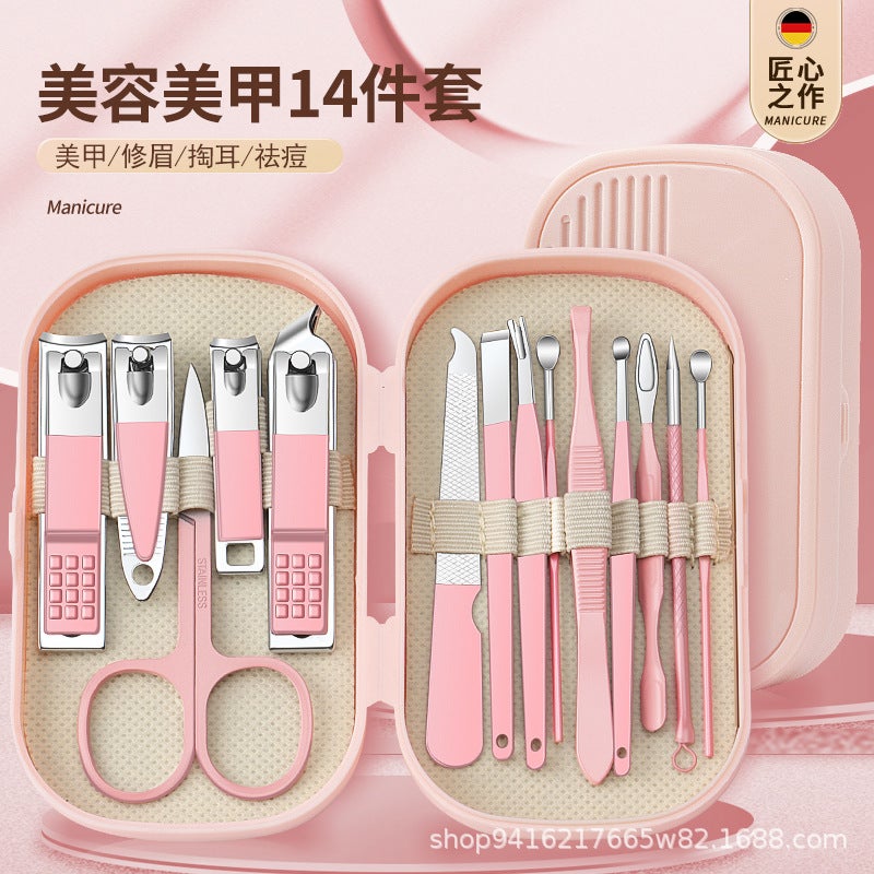 Nail Clipper Set, Manicure Tool Set, 14-Piece Stainless Steel Nail Clipper, Portable Manicure Tool Set - Image 2